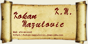 Kokan Mazulović vizit kartica